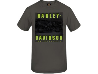 Harley-Davidson Herren Dealer Shirt "Hi Viz Name" R004050 Grau/Neon Bike Tee