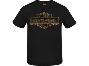 Harley-Davidson "Bronzed" Men's Dealer T-Shirt R004123 Black Cotton Tee