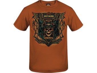 Harley-Davidson "Skull Parts" Herren Dealer T-Shirt R004155 Texas Orange Baumwolle