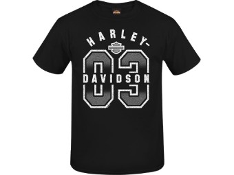 Harley-Davidson -03 Collegiate- Men's Dealer T-Shirt R004160 Black Cotton Tee
