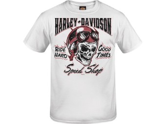 Harley-Davidson "Speed Skull" Herren Dealer T-Shirt R004167 White Baumwolle