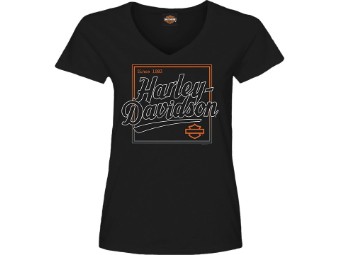 Harley-Davidson "Graphic Square" Damen Dealer Shirt R004243 Black Baumwolle