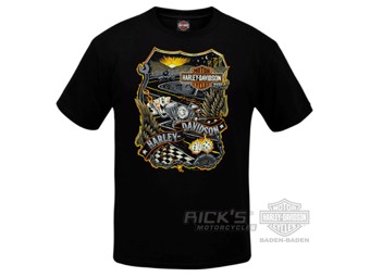 Harley-Davidson "CURVE AHEAD" Dealer Herren Shirt R002802 Schwarz