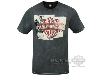 Ricks Harley-Davidson "Pull Through" Dealer Herren Shirt R002850 Grau