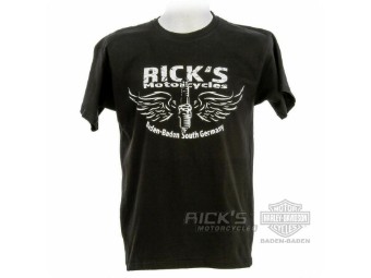 Ricks Motorcycles -WINGED SPARK PLUG 2017- Shirt Black 33-RS2017