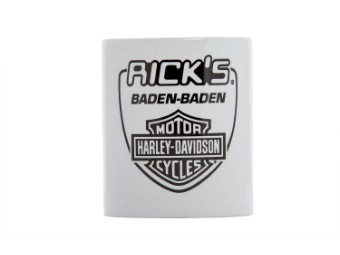 Tasse "Rick's Harley Davidson Baden-Baden" Weiß Logo