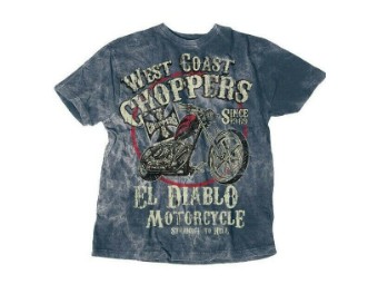 -EL DIABLO- T-Shirt WCCTS132621BL Blue Men's Tee Cotton