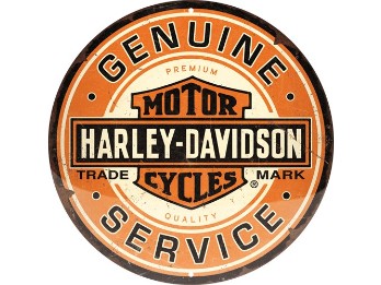 Harley-Davidson Schild "Nostalgic - H-D ROUND tin sign - Genuine Service" NA25118