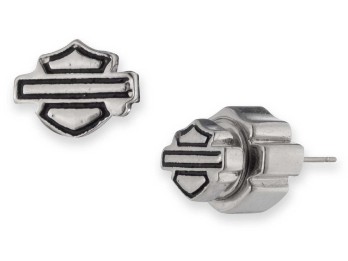 Harley-Davidson "Women's 6mm Bar & Shield Logo Stud Earrings, Stainless Steel" 34G00218 F25