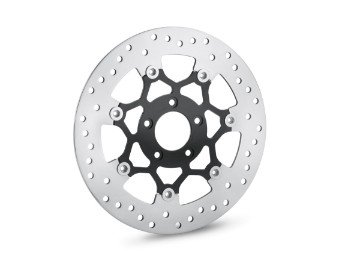 Front wheel brake disc in seven-spoke split design