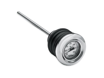 Oil dipstick with temperature indicator