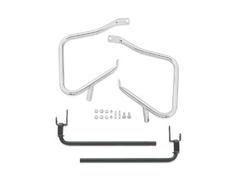 Chrome-plated rear saddle bag protection bars