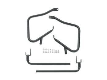 Glossy black rear saddle bag protection bar
