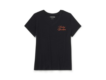 Damen "Essential Bling V Neck Tee" 96767-25VM