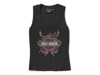 Damen "Serpent Rose Bling Ribbed Tank" 96849-25VW