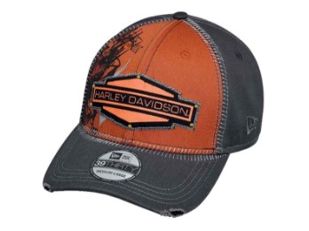 Harley-Davidson® Men's 39Thirty Whip Stitch Baseball Cap, Orange 97605-17VM