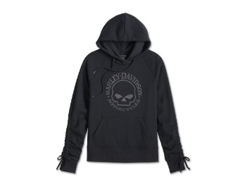 Women's Willie G Skull Tie Sleeve Hoodie 99058-24VW