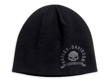 Harley-Davidson® Men's Willie G Skull Graphic Knit Beanie Hat, Black 99407-16VM