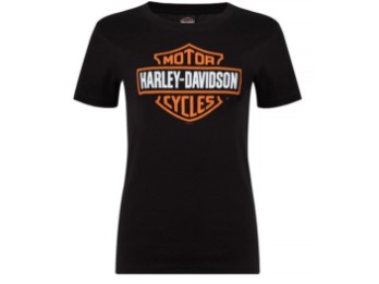 Harley-Davidson Damen Dealer T-Shirt "B&S Orange on Black Lds." 40294892