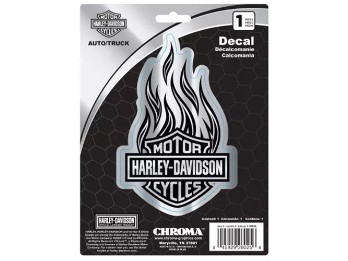 Harley-Davidson Aufkleber "Chrome Bar&Shield With Flames" CG26025
