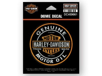 Harley-Davidson Sticker/Dome Decal -GENUINE MOTOR OIL- DC469661 Bar & Shield