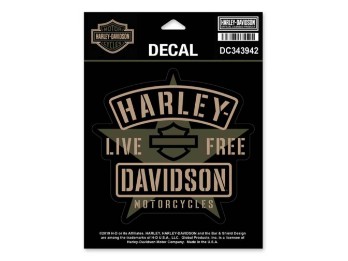 Harley-Davidson Sticker Decal -RESOLUTE- DC343942 Star Bar & Shield