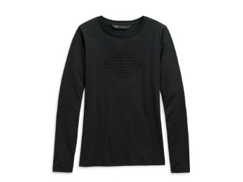 Women's Longsleeve -STUDDED LOGO- Shirt 99126-20VW Black S M