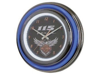 Harley Davidson Wall Clock -115 YEARS DOUBLE LED CLOCK- HDL-16638 Illuminated