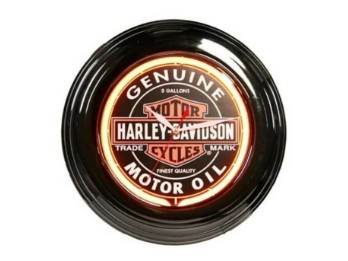 Harley-Davidson Wall clock -OIL CAN NEON CLOCK- HDL-16617B Deco Clock Quarz