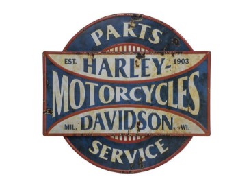 Harley-Davidson Metal Sign Parts & Service in 3D Look