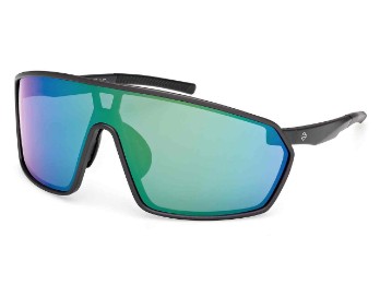 Harley-Davidson Brille "Iron Bond Smoke Color Enhanced, Green Mirror Lens, Hydrophobic" Pearlized Blackened Pearl HZ0057
