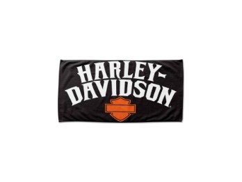 Harley-Davidson Identity B&S Strandtuch, 30 x 60 Zoll, Schwarz/Orange NW997202