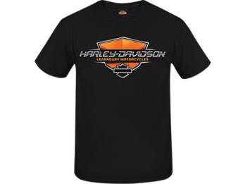 Harley-Davidson -Gloss Shield- Men's Dealer T-Shirt R004161 Black Cotton Tee