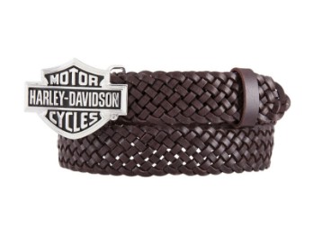 Harley-Davidson Ladies Belt -STAGE BROWN- HDWBT11536 Brown Bar & Shield