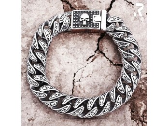 Massives Edelstahl Totenkopf Armband "Bad King 2" 316L High End Stainless Steel
