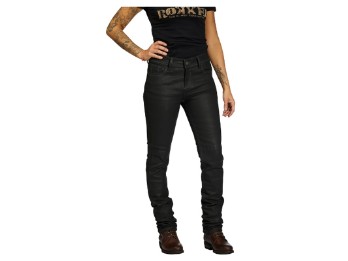 Rokkertech Lady Black 2411 Biker Jeans Black Protektors