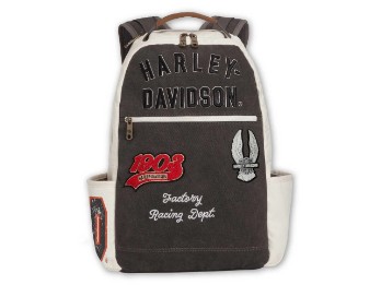 Harley-Davidson Rucksack "Multiple Patches & Logos Vintage Backpack, Durable Canvas" A92445