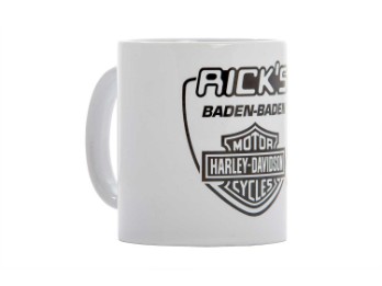 Mug -Rick's Harley Davidson Baden-Baden- White Logo