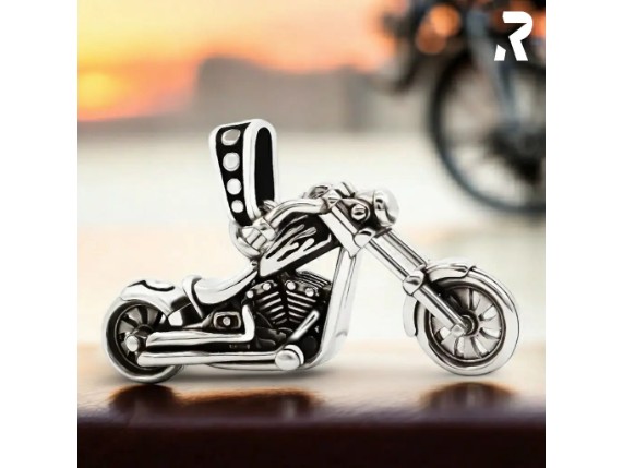 Chopper Bike Anhaenger Motorrad Kettenanhaenger Edelstahl Silber Rockyfy Bikerschmuck Motorradschmuck 02