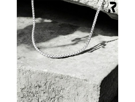 Erbsenkette Edelstahl Silber by Rockyfy Edelstahlschmuck Bikerschmuck duenne Edelstahl Halskette