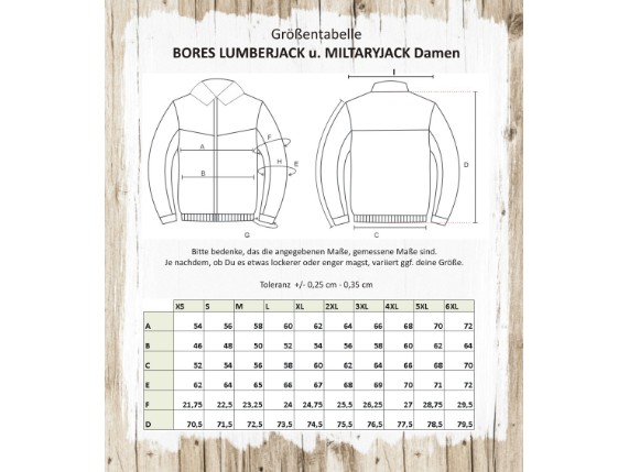 Groessentabelle_Bores_Lumberjack_Militaryjack_Damen