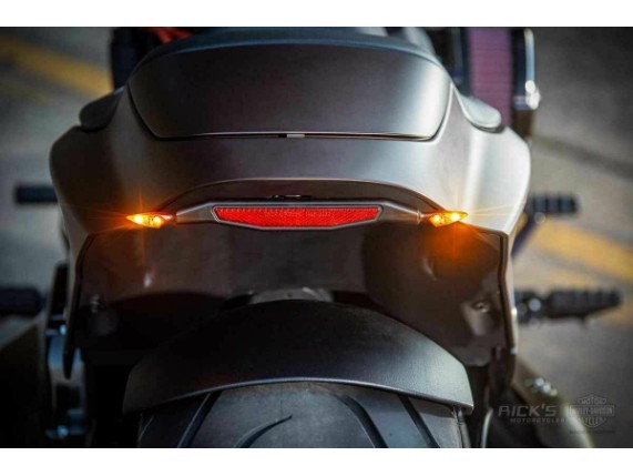 Ricks-Harley-Blinkerhalterung-hinten-FXDR-schwarz-mit-Kellermann-RHOMBUS-S-283390655534