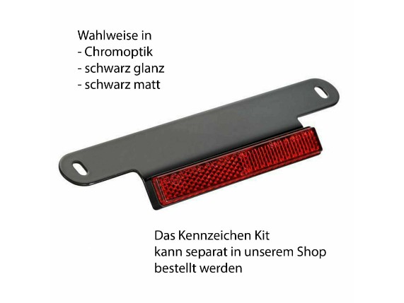 Ricks-Harley-Rckstrahler-m-Halteblech-schw-gla-f-seitliches-Kennzeichenkit-273746957698