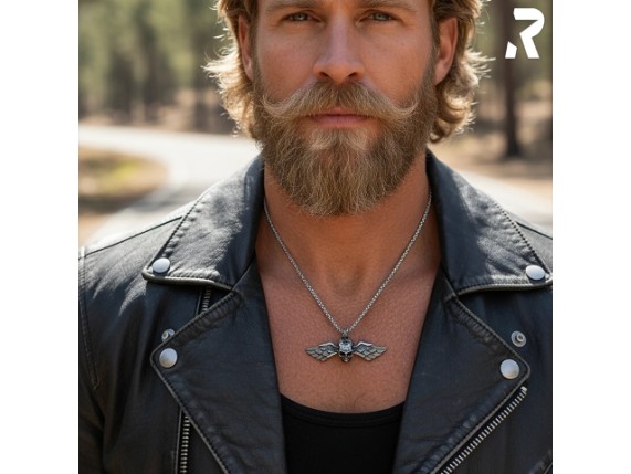 Rockiger Totenkopf Anhaenger mit Fluegel Kettenanhaenger Skull Silber Edelstahl Rockyfy Totenkopfschmuck 12_1920x1920