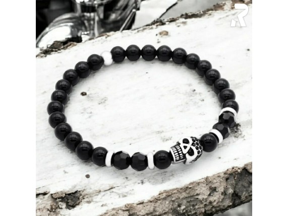Rockyfy Bikerschmuck Rockerschmuck Armband Schwarz Crystal Kristalle Totenkopf Dark Queen 06_01