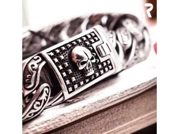 Rockyfy Totenkopf Armband Edelstahl Silber Totenkopfschmuck Rockerschmuck Bikerschmuck Bad King 2 12_1920x1920