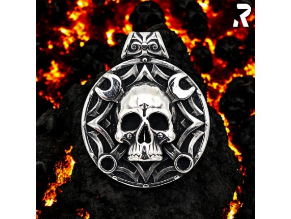 Rockyfy Totenkopf Kettenanhaenger mit Werkzeug Bikerschmuck Rockerschmuck rockiger Kettenanhaenger 02