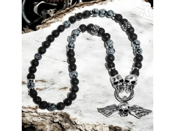 Rockyfy-Totenkopfkette-Totenkopfanhaenger-Maenner-Frauen-Halsketten-Ketten-Bikerschmuck-Rockerschmuck-Steinperlen-Rock Rebel 05