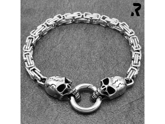 Rockyfy Totenkopfschmuck Bikerschmuck Rockerschmuck Biker Armband Edelstahl silber Totenkopfarmband Dark Skull 02_1920x1920