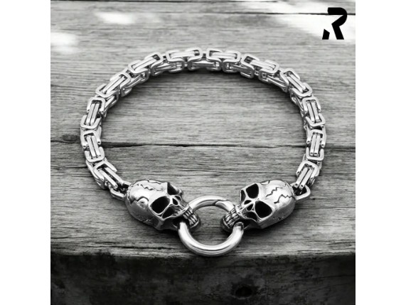 Rockyfy Totenkopfschmuck Bikerschmuck Rockerschmuck Biker Armband Edelstahl silber Totenkopfarmband Dark Skull 06_1920x1920